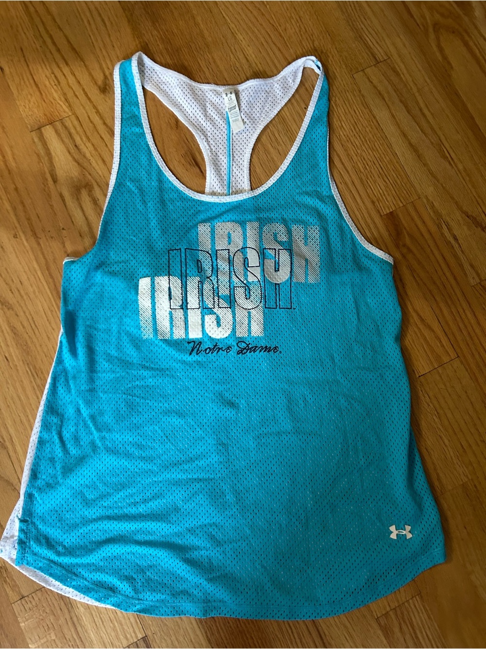 LG Women's Teal Mesh Racerback Tank with White Trim